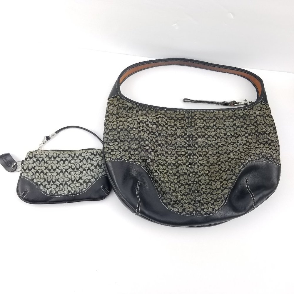 Coach Hobo Bag and Wristlet, Canvas & Leather
